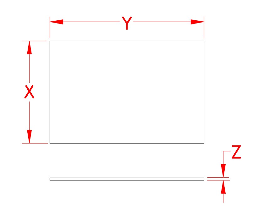 Stainless Steel Backing Plate, S3716-1015, S3716-1520, S3716-2030, Line Drawing